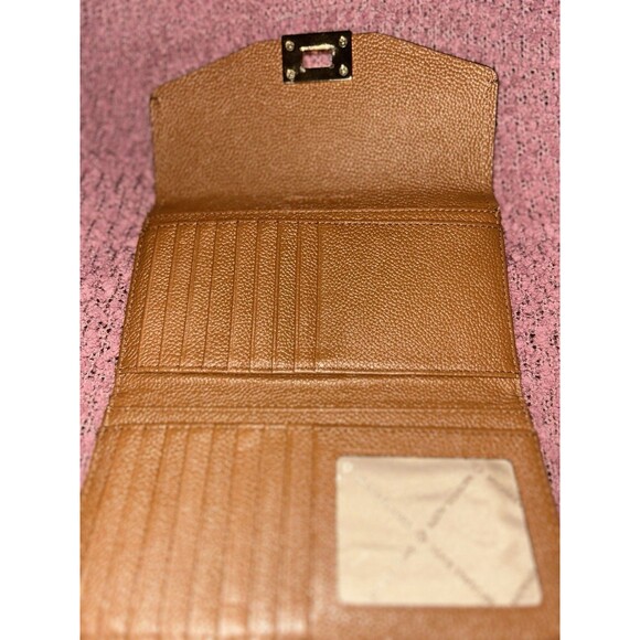 ~MICHAEL KORS Wallet Jet Set Large Continental Leather Turnlock Wallet - Tan - Picture 5 of 11